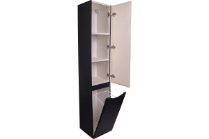 Шкаф-пенал для ванной Style Line Бергамо 30 Люкс Plus, черный (СС-00002331) - 2