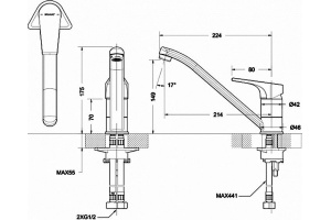 Смеситель Bravat Vega F7119177CP-1 для кухонной мойки - 3