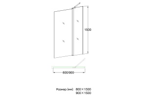 Душевое ограждение PL81-90-01-19C1 - 2