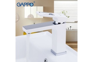 Смеситель для раковины Gappo хром белый - 3