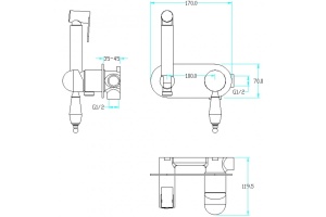Гигиенический душ Boheme Medici бронза глянцевая - 2