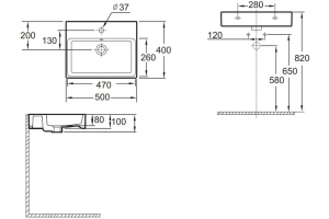 Раковина накладная Jacob Delafon Sully 50 белый - 3