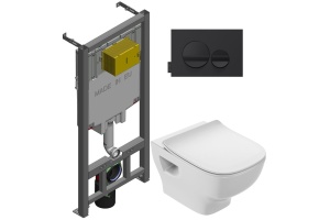 Комплект Jacob Delafon Struktura E21750RU-00 кнопка черная