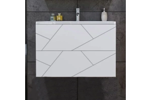 Тумба под раковину Бриклаер Кристалл 80 белая матовая (4627125415968)