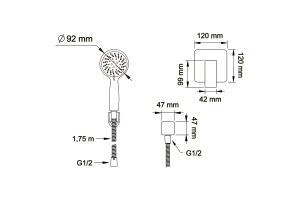 Swedbe Platta Душевой набор со встроенным смесителем с монтажным боксом, цвет: черный 5550B - 2