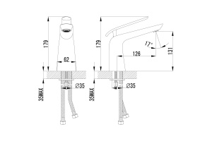 Смеситель Lemark Melange для раковины LM4906CW - 2