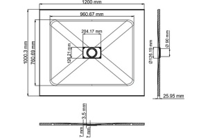 Поддон для душа Wasserkraft Elbe 74T10 120х100 - 2