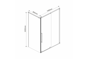 Душевой уголок Vincea Arno 140х80 хром стекло прозрачное - 2