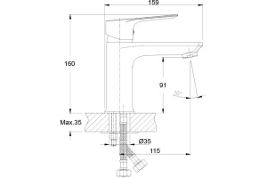 Смеситель для раковины Rossinka  хром (RS27-11) - 2