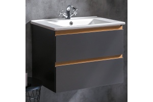 Тумба под раковину Armadi Art Capolda 65 черный - светлое дерево 