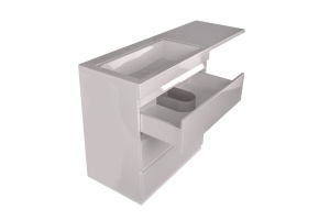 Тумба под раковину Style Line Даллас 130 Люкс Plus, белый (СС-00000558) - 2