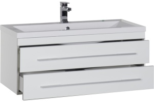 Тумба с раковиной Aquanet Верона 100 подвесная белая - 2