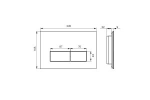 Клавиша смыва, универсальная, белый - 2