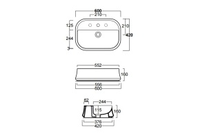 Накладная раковина Simas Sharp 60 см (SH09) - 3