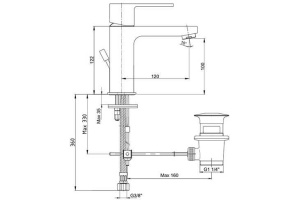 102188047EX Nita смеситель для раковины 100 - 2