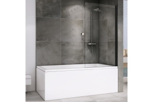 Шторка на ванну ABBER Immer Offen 100х140 профиль черный (AG71100B)