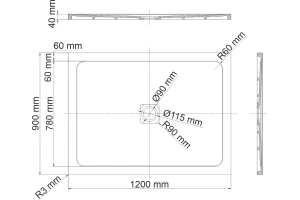 Поддон для душа Wasserkraft Dinkel 120х90 белый - 2