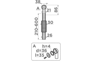 Сменный круглый перелив для арматуры Omoikiri вороненая сталь (4998038) - 2