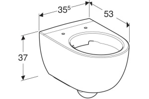 Чаша для подвесного унитаза Geberit Renova Comfort белый, без сиденья (500.694.01.1) - 2