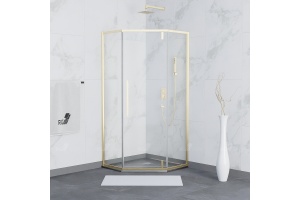 Душевой уголок RGW Stilvoll SV-81G 100х100 профиль золото стекло прозрачное - 2