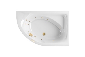 Ванна акриловая Excellent Aquaria Line 170x110 R с гидромассажем белый - золото