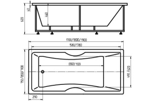 Акриловая ванна Aquatek Феникс 170x75 - 2