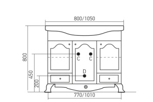 Тумба под раковину Mixline Прованс 80 539599 Белый ясень - 3