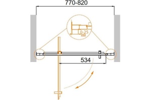 Душевая дверь в нишу Cezares Molveno BA 1 80 C Cr IV - 3