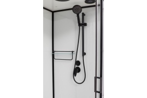 Душевая кабина Frank F418L Black левосторонняя низкий поддон - 3