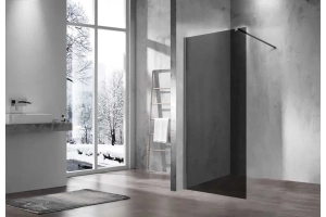 Душевая перегородка Vincea Walk-In 110х200 вороненая сталь стекло тонированное - 2