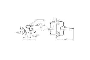 Смеситель для ванны Vitra AquaMed хром - 2