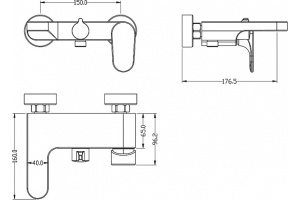 Смеситель Boheme Spectre 453-CR для ванны с душем, хром - 3