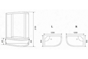 Душевая кабина Parly Tomorrow 120х80 белая правая стекло матовое - 2