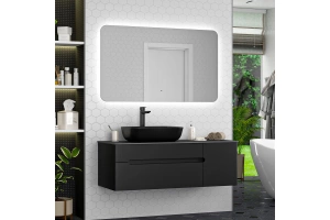 Тумба под раковину Misty Роял 120 черная матовая - 3