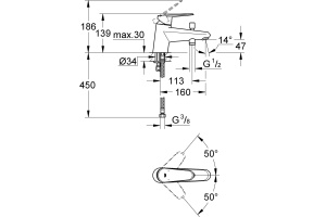 Смеситель Grohe Eurodisc Cosmopolitan 33192002 для ванны с душем - 3