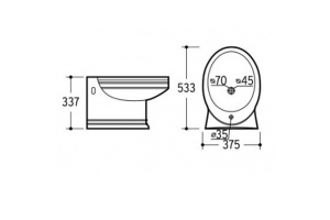 Биде подвесное Ceramalux Classic белый (4289) - 2