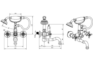 Смеситель Boheme Crystal 293-CRST для ванны с душем - 3