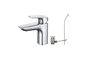 Смеситель для раковины AQUATEK ВЕГА 97, с донным клапаном, AQ1011CR