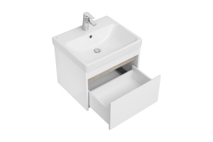 Тумба с раковиной Aquaton Марти 55 белый-светлое дерево  - 3