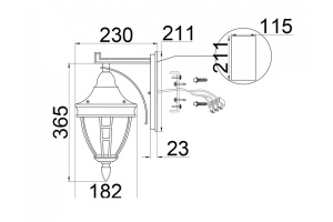 Уличный настенный светильник Maytoni Novara O027WL-01B - 2