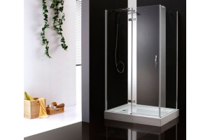 Душевой уголок Cezares Bergamo 90х100 хром стекло прозрачное - 2