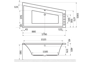 Акриловая ванна Excellent Sfera 170x100 правая - 2