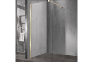 Душевая перегородка Vincea Walk-In 80х200 золото стекло прозрачное
