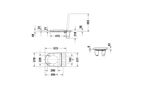SENSOWASH STARCK F Plus Сиденье для унитаза унитаза с душем, 375х574 мм, для #2510092000, цвет белый - 2
