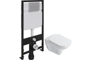 Комплект Унитаз подвесной STWORKI Дублин SETK3504-0605 с микролифтом + Система инсталляции для унитазов EWRIKA ProLT 0026-2020 с кнопкой смыва 0040 хром матовый