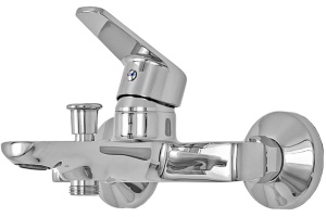 Смеситель для ванны с душем STWORKI Нарвик NR-04cr однорычажный, настенный, латунь, с функцией экономии расхода, глянцевый - 2