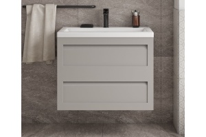 PLATINO База под раковину подвесная с двумя выкатными ящиками, Cветло-серый матовый AM-Platino-750-2C-SO-GCM - 2