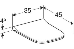 500.239.01.1 Geberit Smyle Square Сиденье для унитаза антибактериальное, высота 45 мм - 3