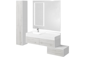 Комплект мебели Aquaton Сакура 120 белый-светлое дерево - 2