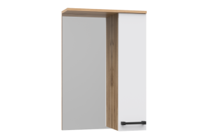 Зеркало-шкаф Misty Крафт 50 правое белое - светлое дерево